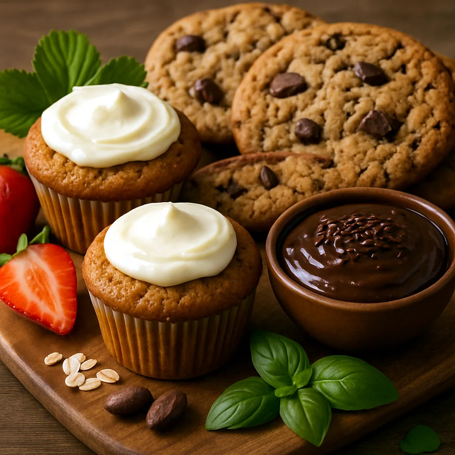 Vegano — muffins, cookies e brigadeiro de colher