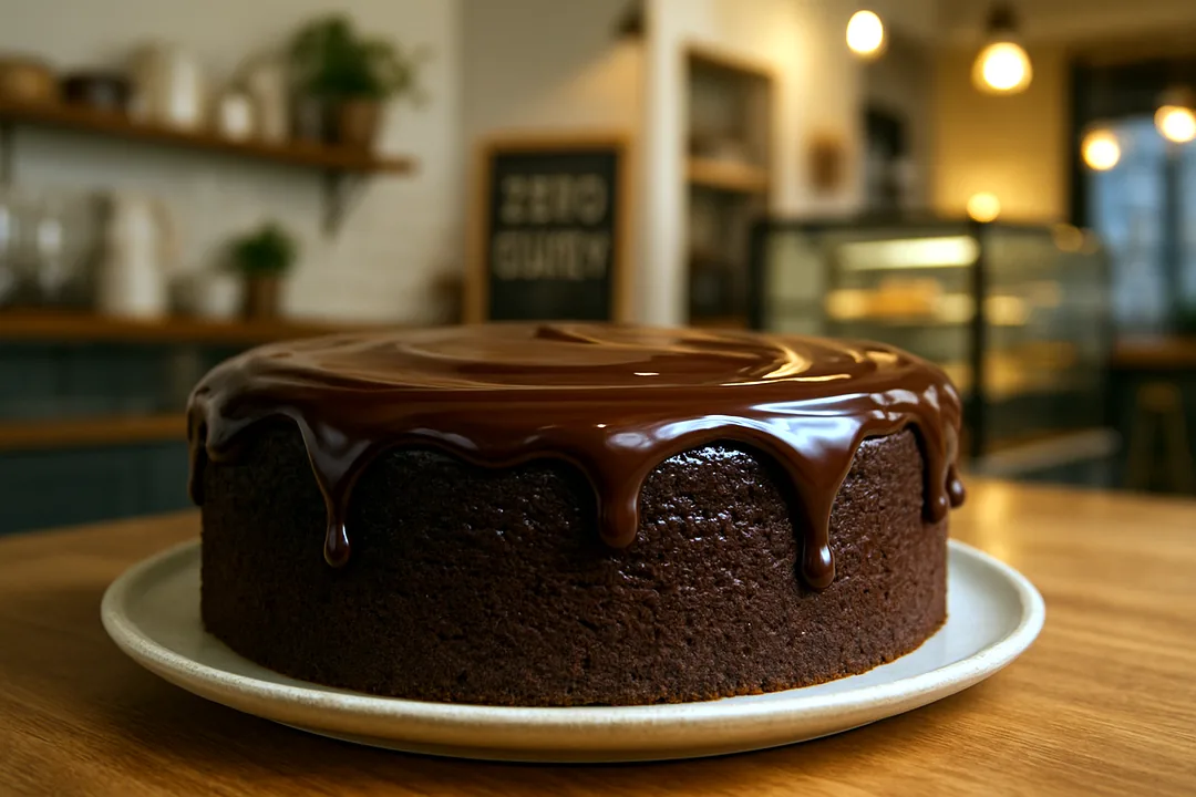 Bolo de chocolate zero glúten com ganache